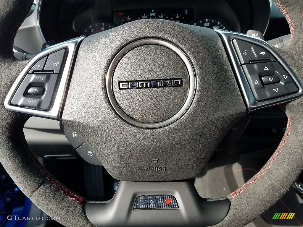 2018 Chevrolet Camaro ZL1 Coupe Jet Black Steering Wheel Photo #124366494