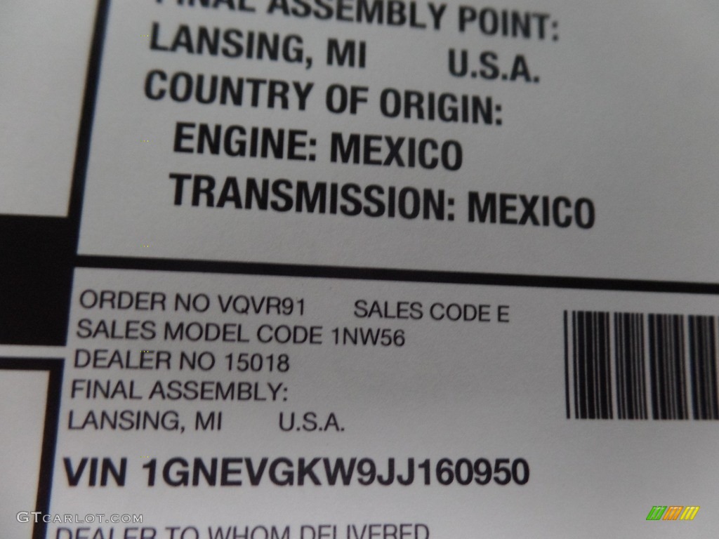 2018 Traverse LT AWD - Summit White / Jet Black photo #46