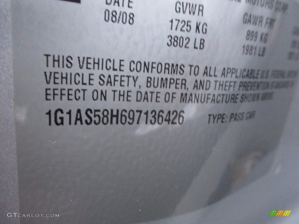 2009 Cobalt LS Sedan - Silver Ice Metallic / Gray photo #19