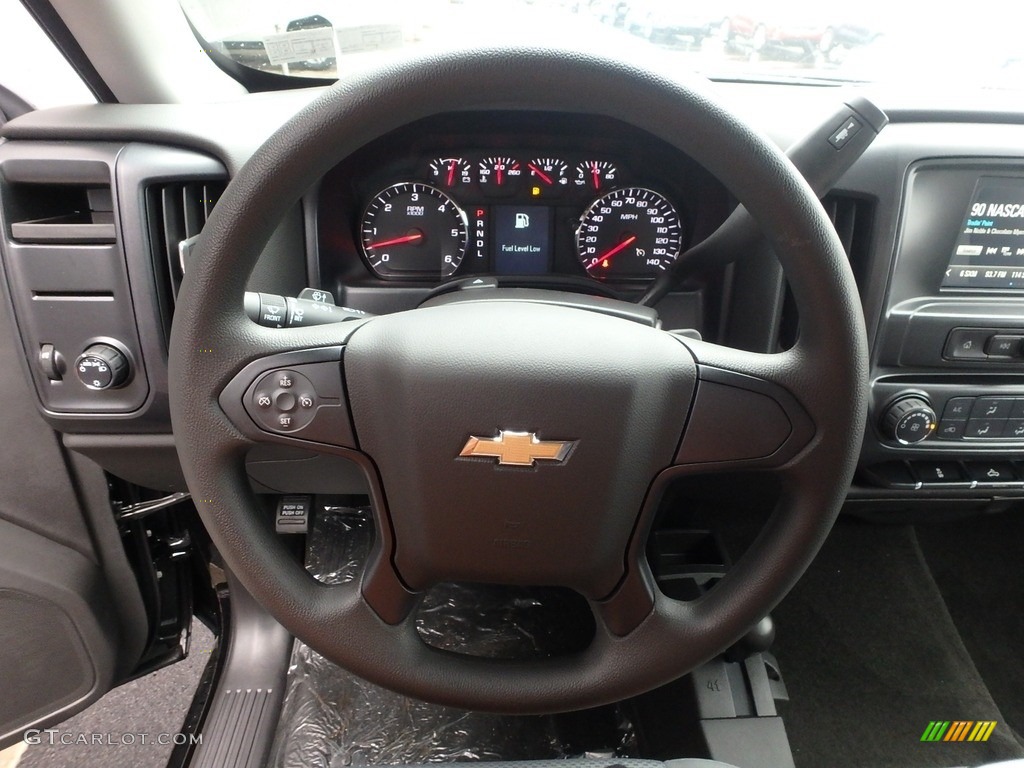 2018 Chevrolet Silverado 1500 Custom Crew Cab 4x4 Dark Ash/Jet Black Steering Wheel Photo #124372497