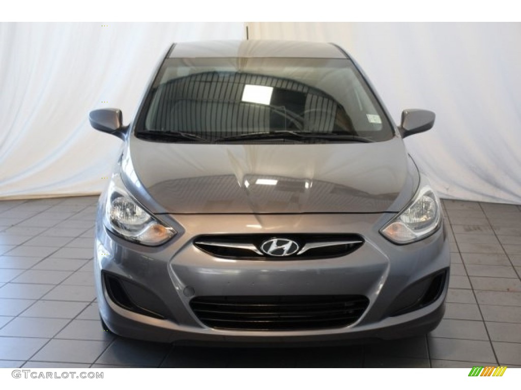 2013 Accent GLS 4 Door - Cyclone Gray / Gray photo #4