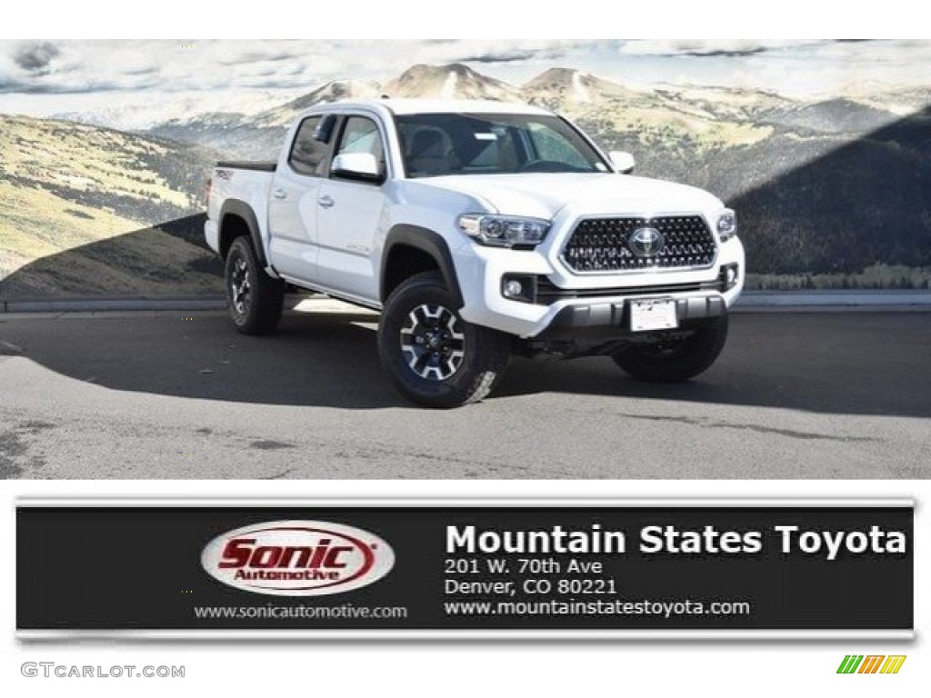 2018 Tacoma TRD Off Road Double Cab 4x4 - Super White / Graphite w/Gun Metal photo #1