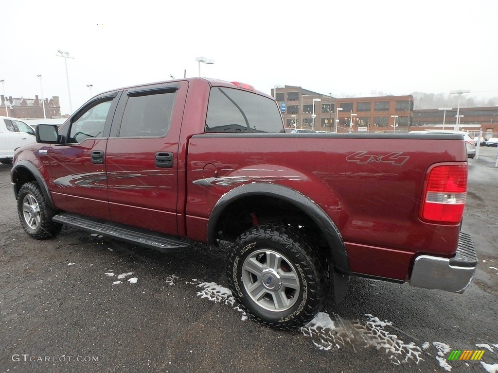 2006 F150 XLT SuperCrew 4x4 - Dark Toreador Red Metallic / Tan photo #4