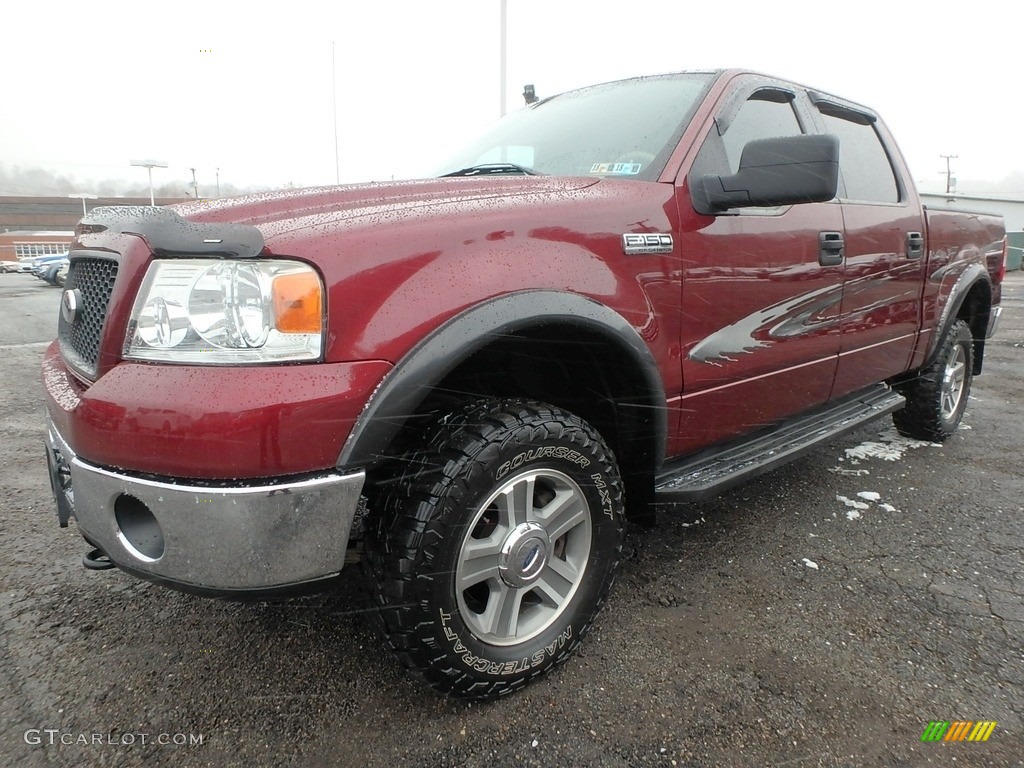 2006 F150 XLT SuperCrew 4x4 - Dark Toreador Red Metallic / Tan photo #6