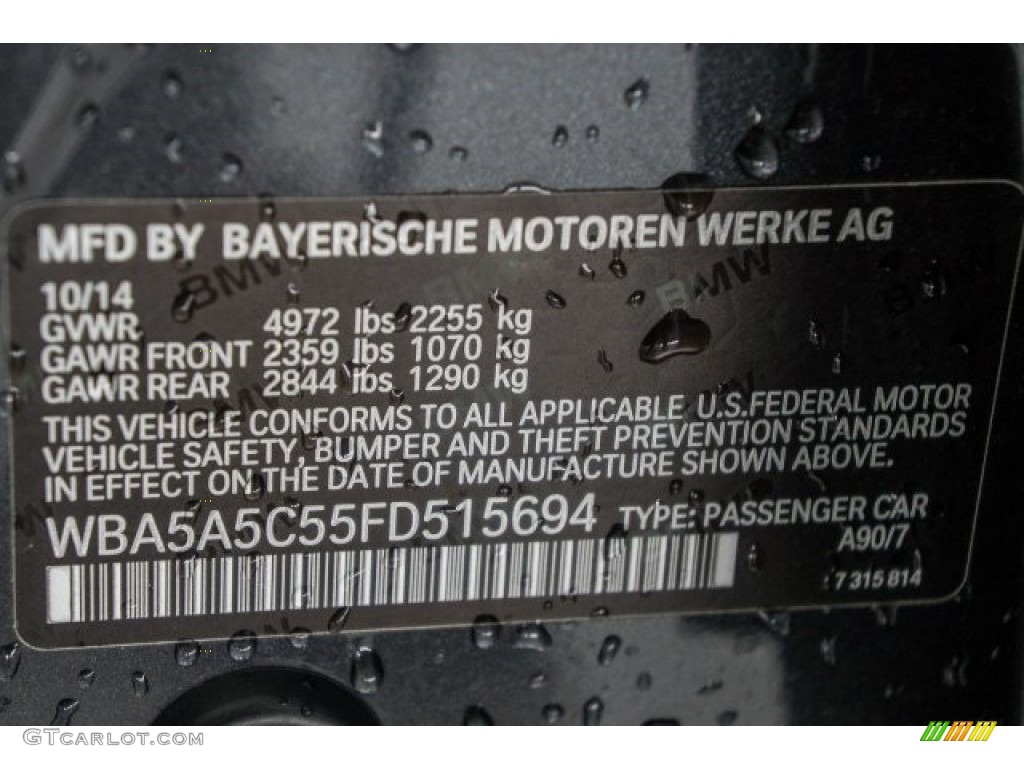 2015 5 Series 528i Sedan - Dark Graphite Metallic / Black photo #26
