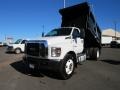 2017 Oxford White Ford F650 Super Duty Regular Cab Chassis Dump Truck  photo #1