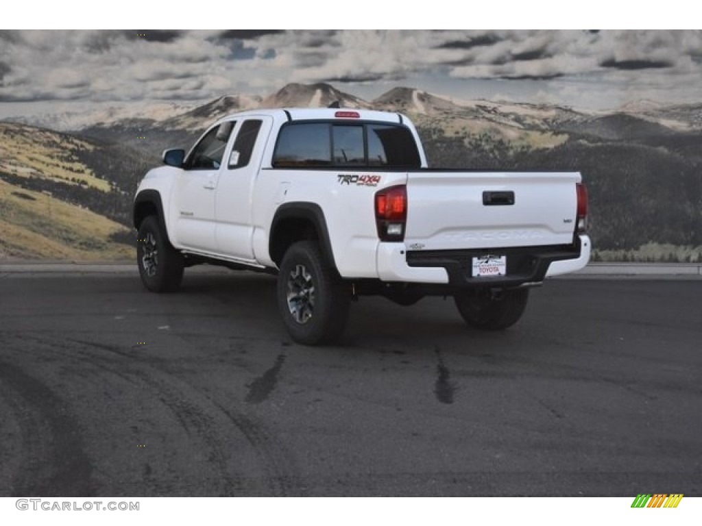 2018 Tacoma TRD Off Road Access Cab 4x4 - Super White / Graphite w/Gun Metal photo #3