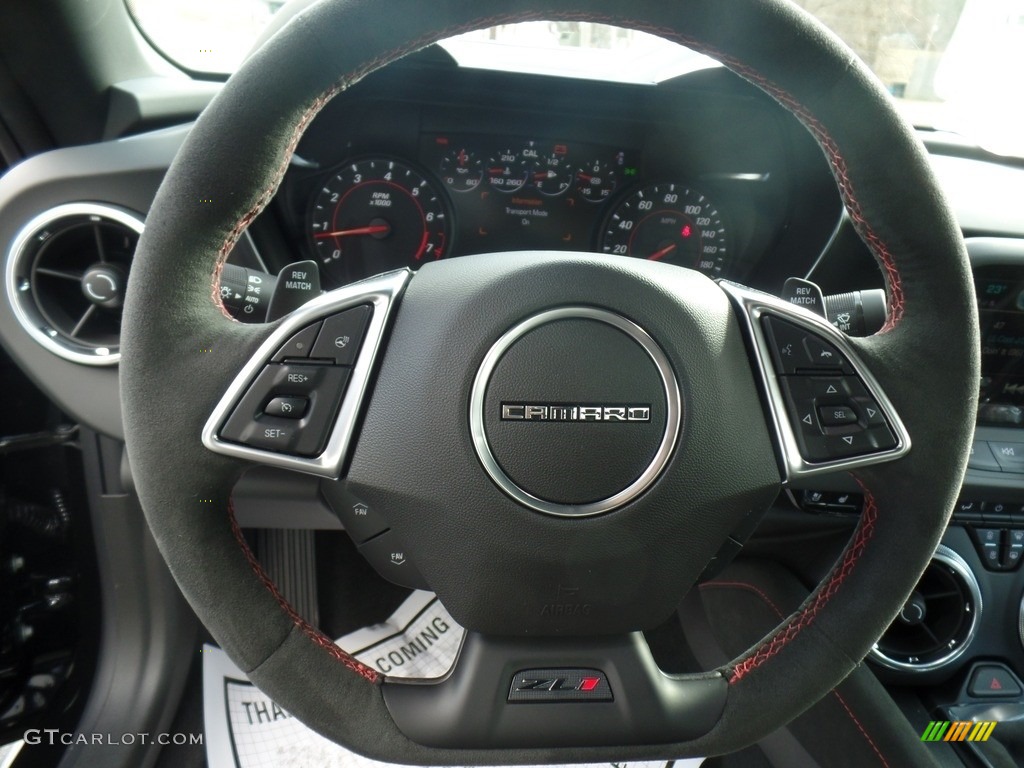 2018 Chevrolet Camaro ZL1 Coupe Jet Black Steering Wheel Photo #124398223