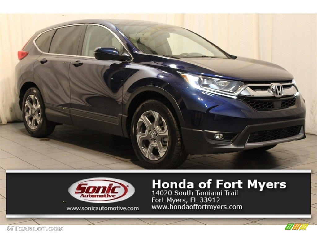 2018 CR-V EX-L - Obsidian Blue Pearl / Gray photo #1