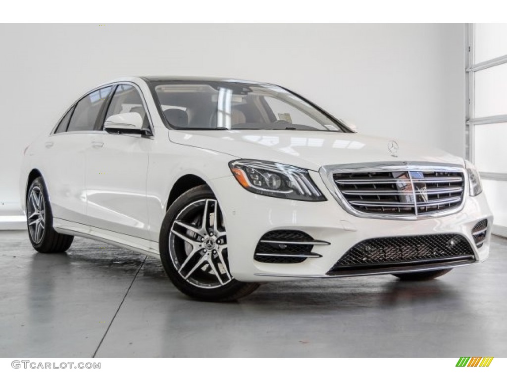 designo Diamond White Metallic 2018 Mercedes-Benz S 560 Sedan Exterior Photo #124407875