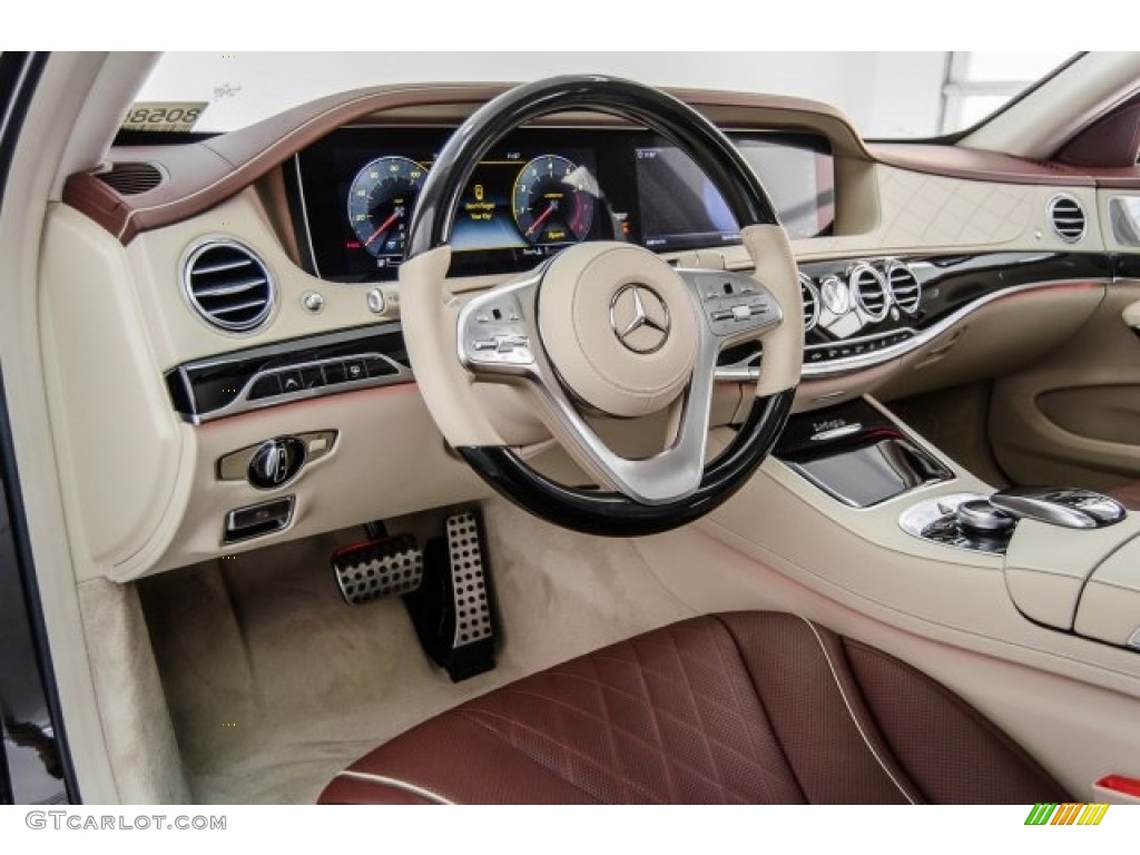 2018 Mercedes-Benz S 560 Sedan Mahogany/Silk Beige Dashboard Photo #124408469