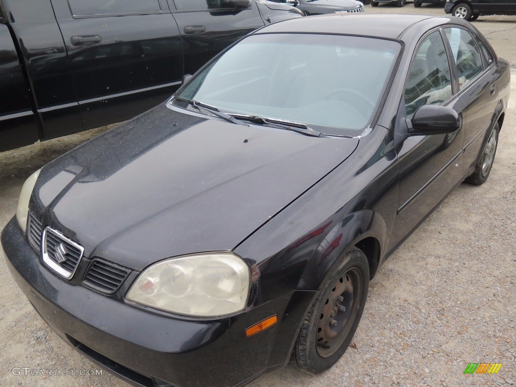 2005 Forenza S Sedan - Fantasy Black Metallic / Gray photo #3