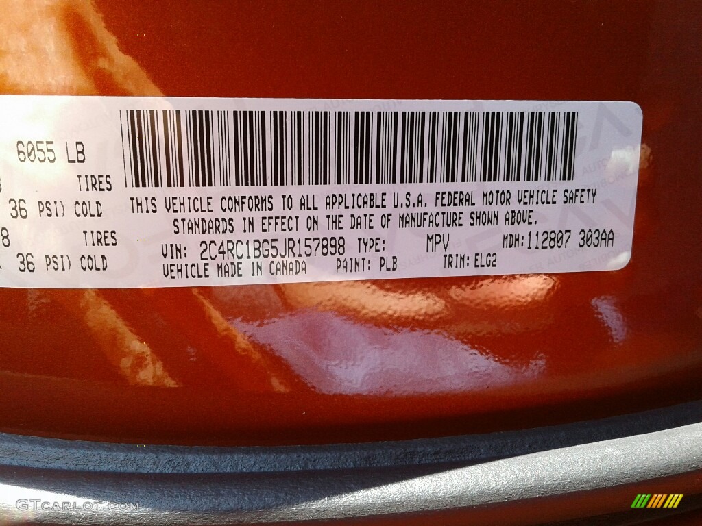 2018 Pacifica Color Code PLB for Copper Pearl Photo #124414226