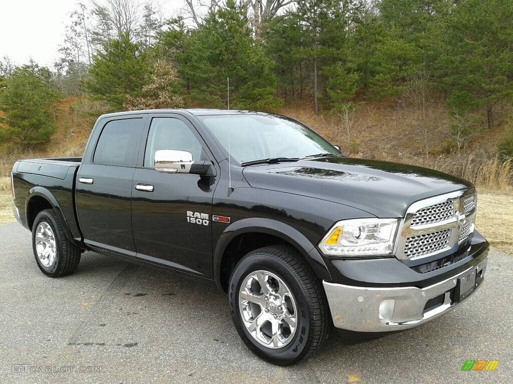 Brilliant Black Crystal Pearl 2017 Ram 1500 Laramie Crew Cab 4x4 Exterior Photo #124425289