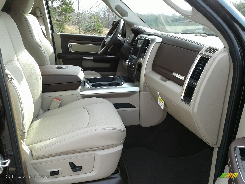 2017 1500 Laramie Crew Cab 4x4 - Brilliant Black Crystal Pearl / Canyon Brown/Light Frost Beige photo #17