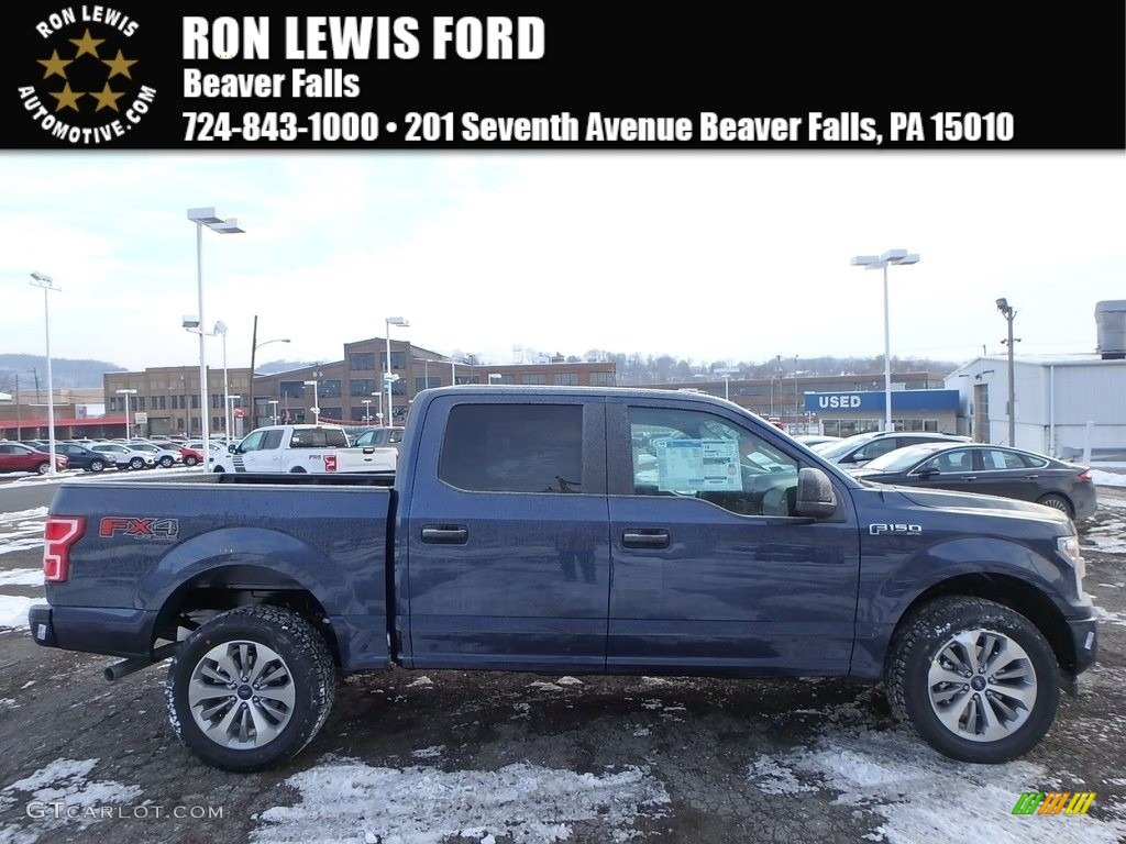 2018 F150 STX SuperCrew 4x4 - Blue Jeans / Black photo #1