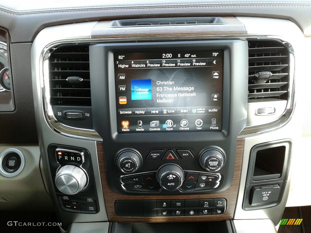 2017 1500 Laramie Crew Cab 4x4 - Brilliant Black Crystal Pearl / Canyon Brown/Light Frost Beige photo #32