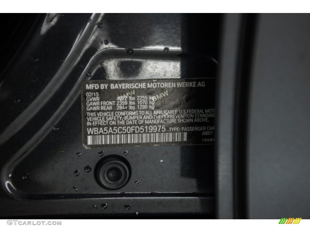 2015 5 Series 528i Sedan - Dark Graphite Metallic / Black photo #17