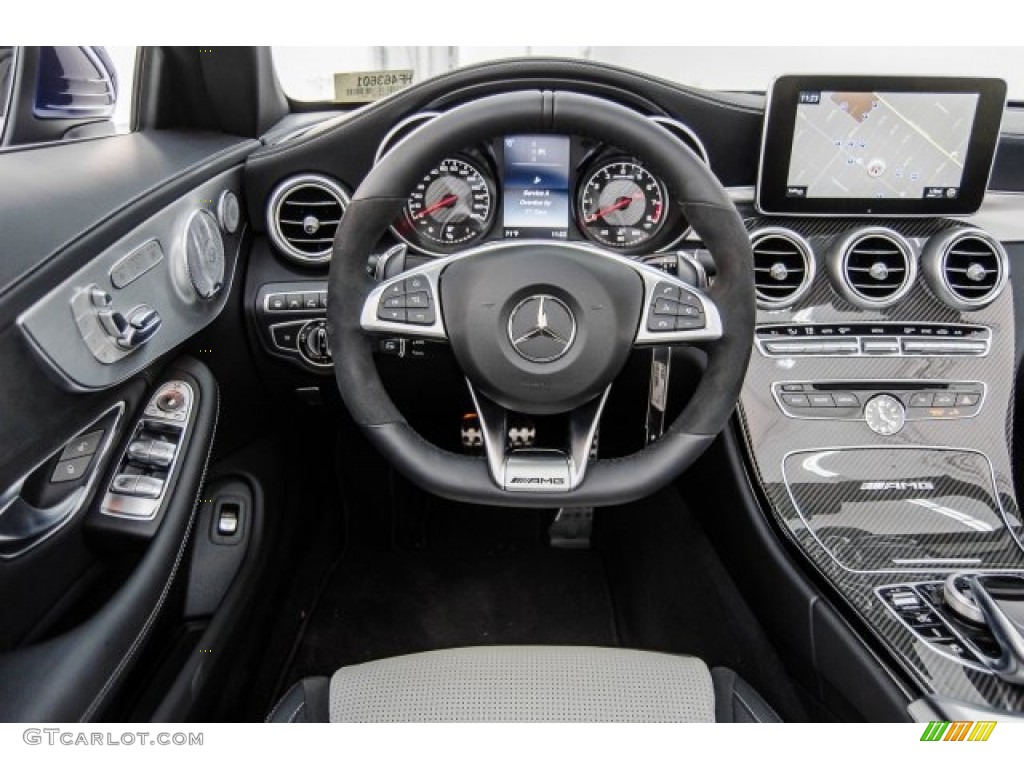 2017 Mercedes-Benz C 63 AMG Cabriolet AMG Black/Platinum White Dashboard Photo #124432516