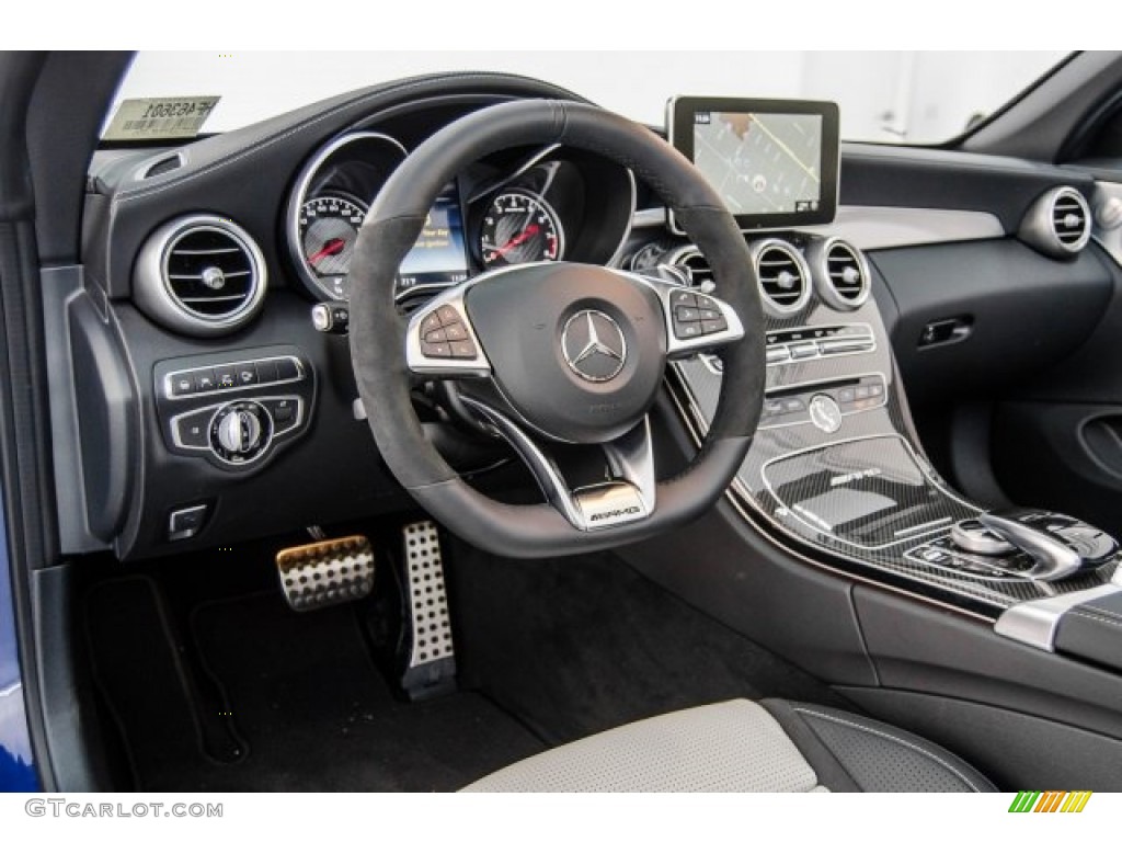 2017 Mercedes-Benz C 63 AMG Cabriolet AMG Black/Platinum White Dashboard Photo #124432858