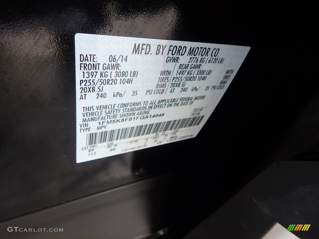 2015 Explorer Limited 4WD - Tuxedo Black / Charcoal Black photo #28