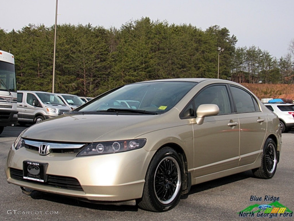 2007 Civic LX Sedan - Borrego Beige Metallic / Ivory photo #1