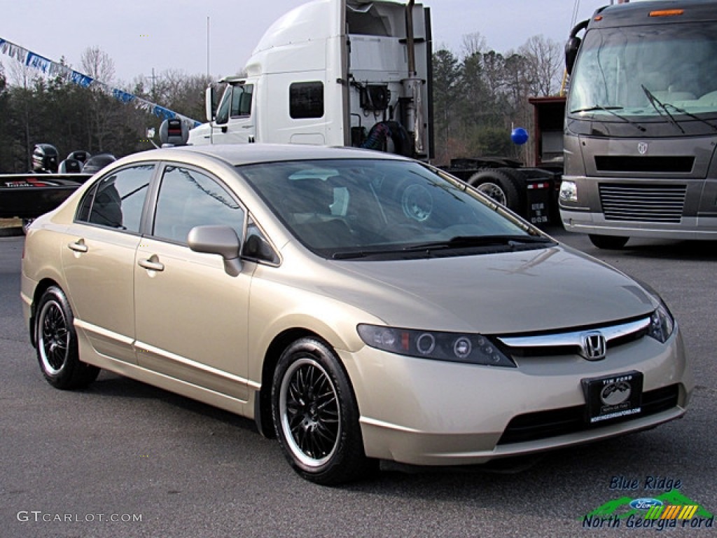 2007 Civic LX Sedan - Borrego Beige Metallic / Ivory photo #7