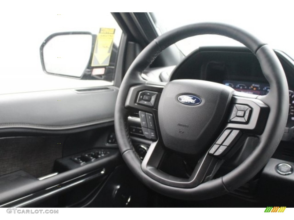 2018 Ford Expedition Limited Max Ebony Steering Wheel Photo #124450334