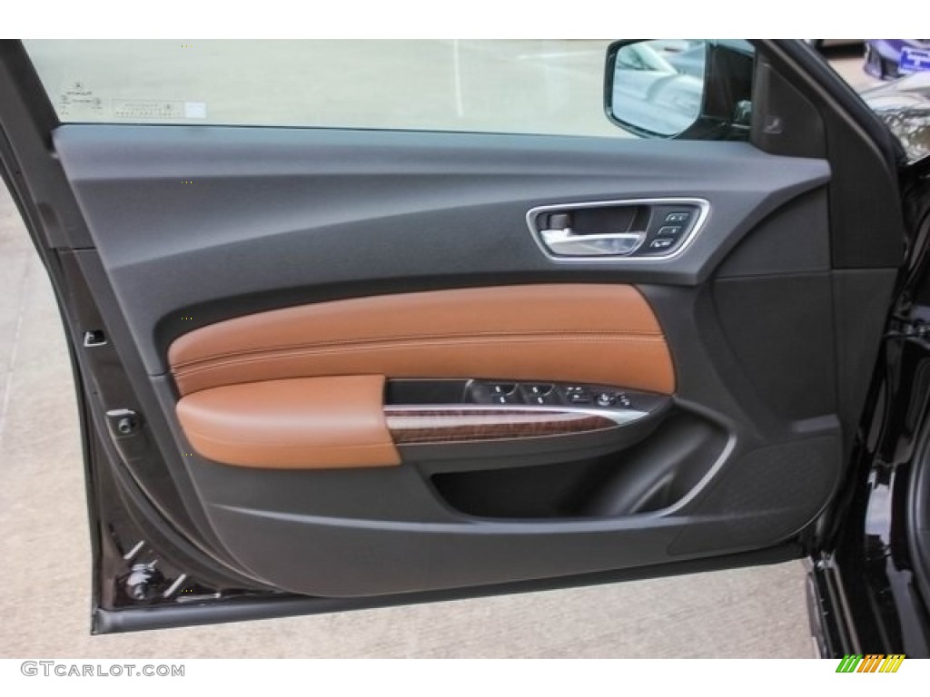 2018 Acura TLX V6 Technology Sedan Espresso Door Panel Photo #124451558