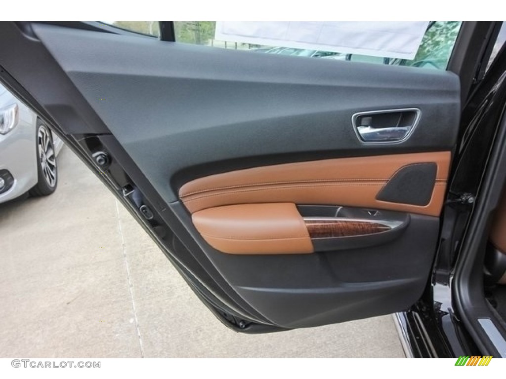 2018 Acura TLX V6 Technology Sedan Espresso Door Panel Photo #124451594