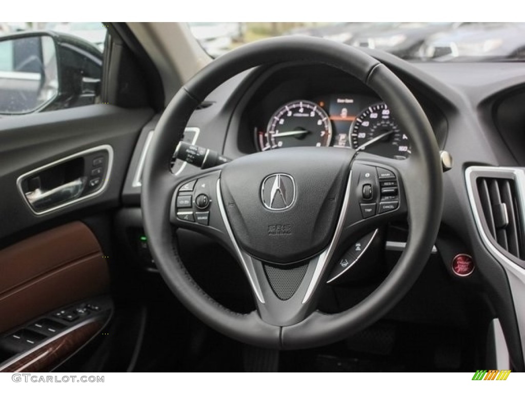 2018 Acura TLX V6 Technology Sedan Espresso Steering Wheel Photo #124451654