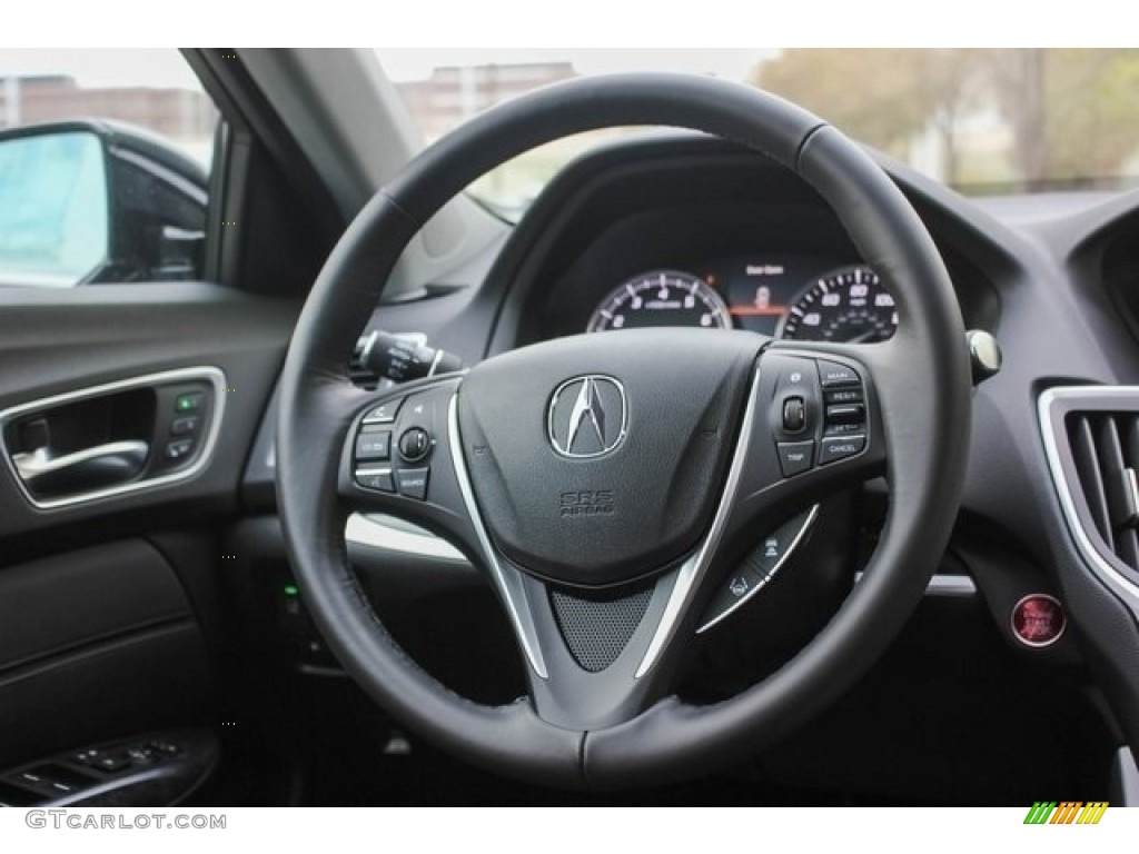 2018 Acura TLX Sedan Ebony Steering Wheel Photo #124451960