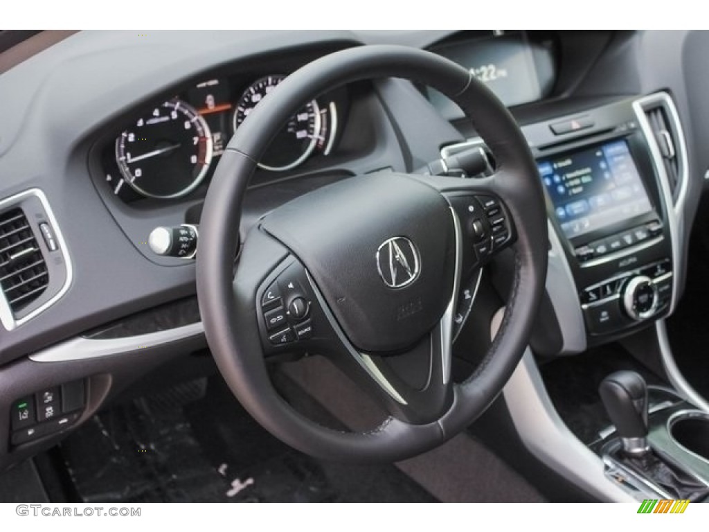 2018 Acura TLX Sedan Ebony Steering Wheel Photo #124452002