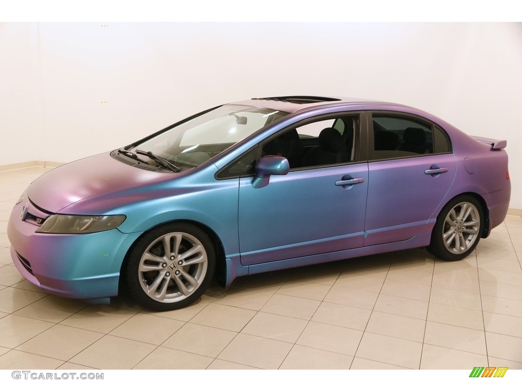 2008 Civic Si Sedan - Fiji Blue Pearl / Black photo #3