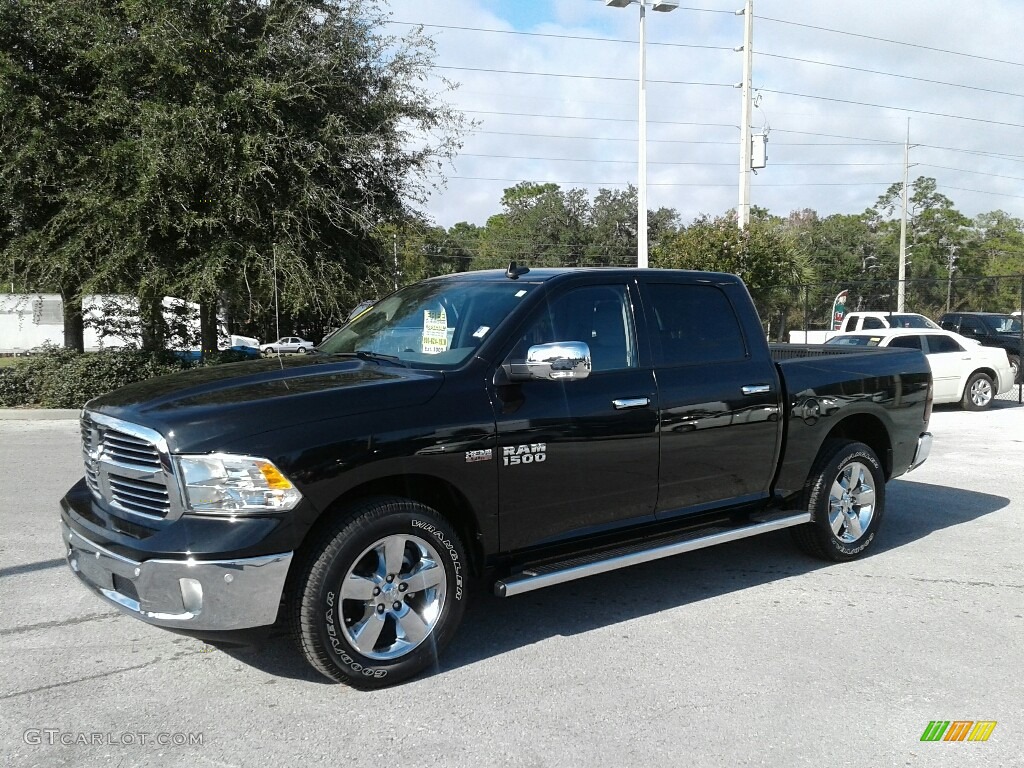 2018 1500 Big Horn Crew Cab 4x4 - Brilliant Black Crystal Pearl / Black/Diesel Gray photo #1