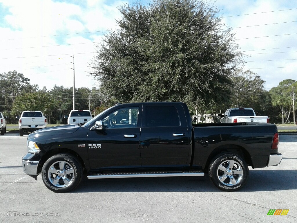 2018 1500 Big Horn Crew Cab 4x4 - Brilliant Black Crystal Pearl / Black/Diesel Gray photo #2