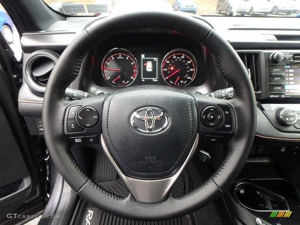 2018 Toyota RAV4 SE AWD Black Steering Wheel Photo #124461447