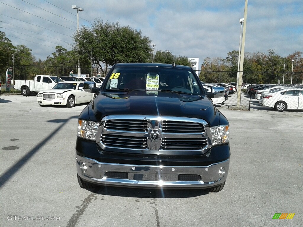 2018 1500 Big Horn Crew Cab 4x4 - Brilliant Black Crystal Pearl / Black/Diesel Gray photo #8