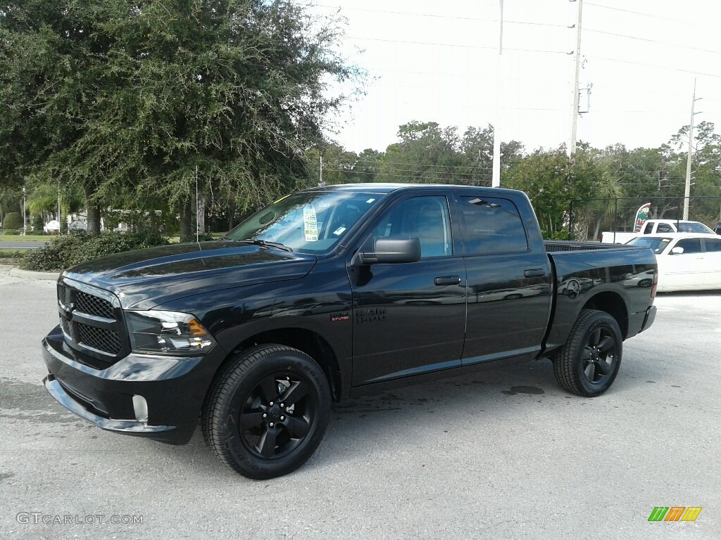 2018 1500 Express Crew Cab 4x4 - Brilliant Black Crystal Pearl / Black/Diesel Gray photo #1