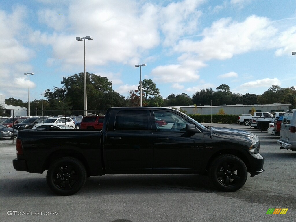 2018 1500 Express Crew Cab 4x4 - Brilliant Black Crystal Pearl / Black/Diesel Gray photo #6