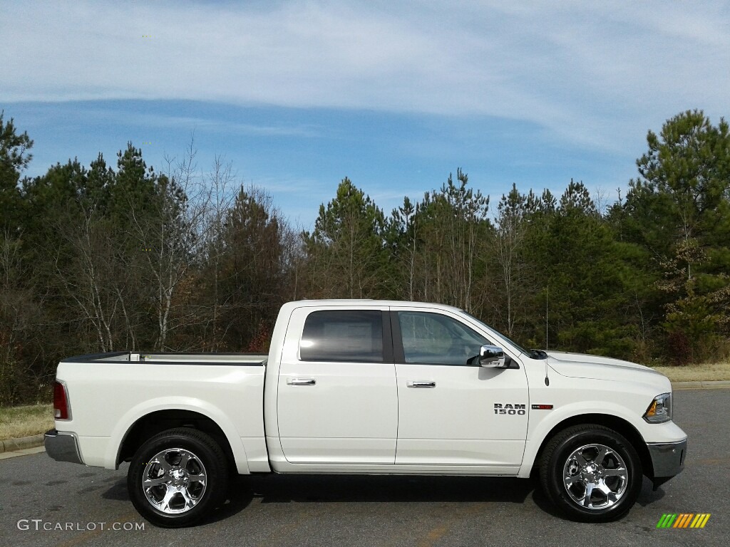 2017 1500 Laramie Crew Cab 4x4 - Pearl White / Canyon Brown/Light Frost Beige photo #5