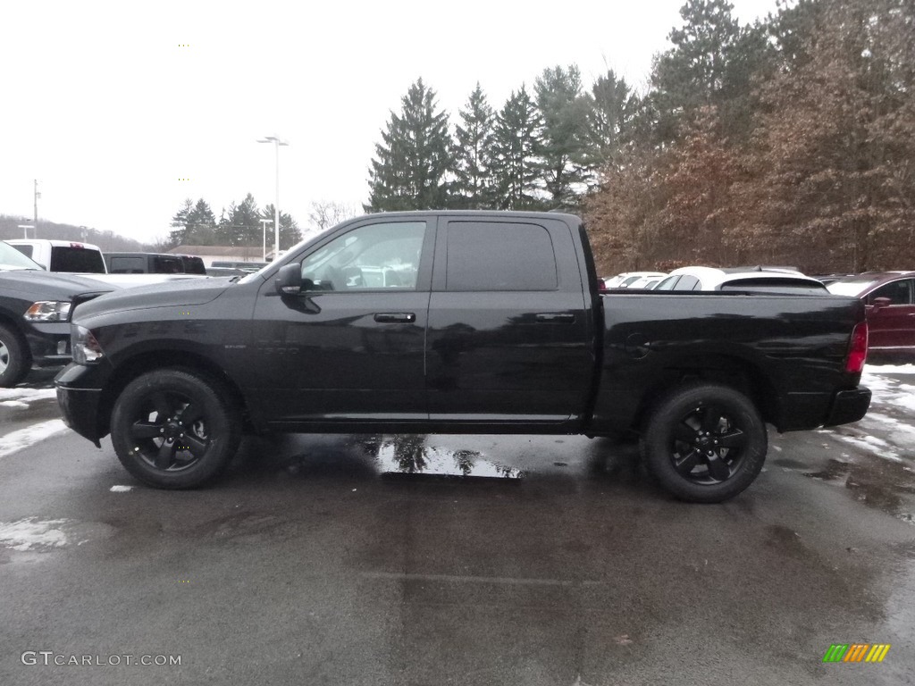 2018 1500 Big Horn Crew Cab 4x4 - Brilliant Black Crystal Pearl / Black/Diesel Gray photo #2