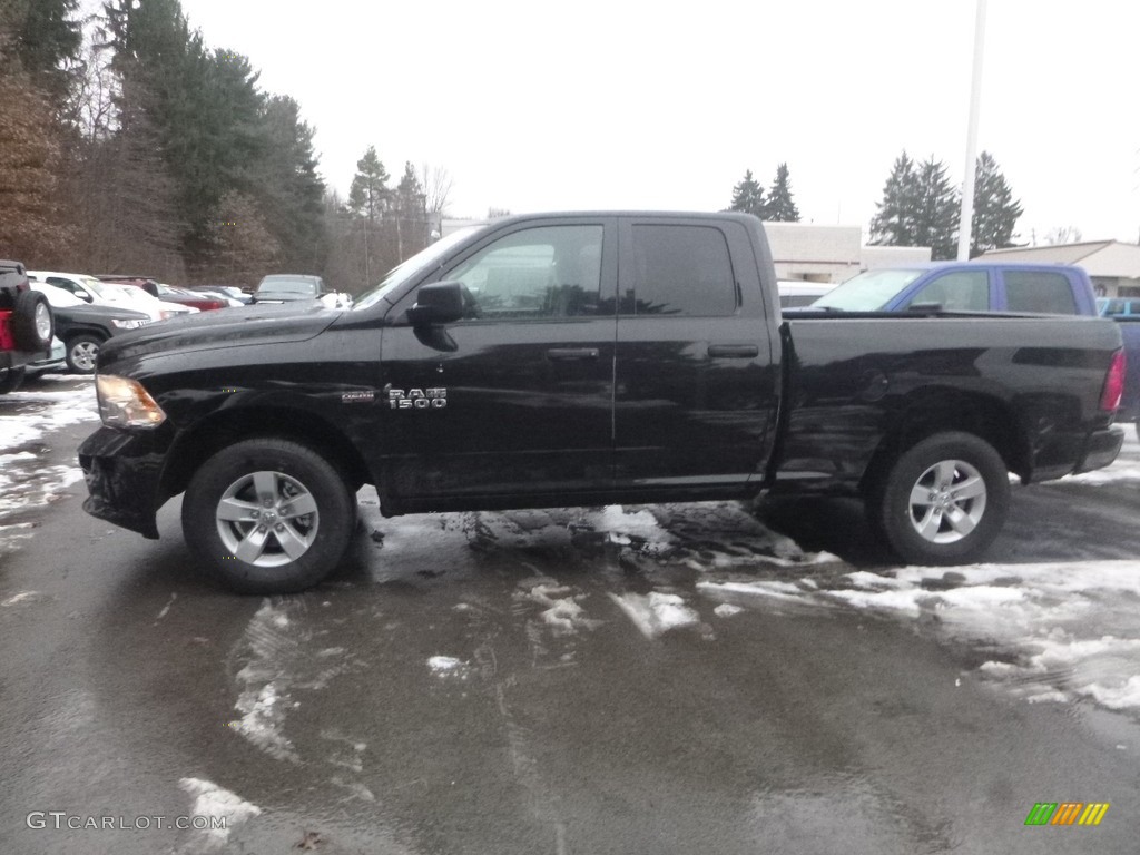 2018 1500 Express Quad Cab 4x4 - Brilliant Black Crystal Pearl / Black/Diesel Gray photo #2
