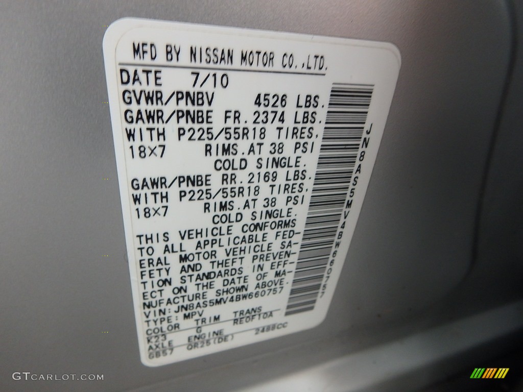 2011 Rogue SV AWD - Silver Ice Metallic / Black photo #14