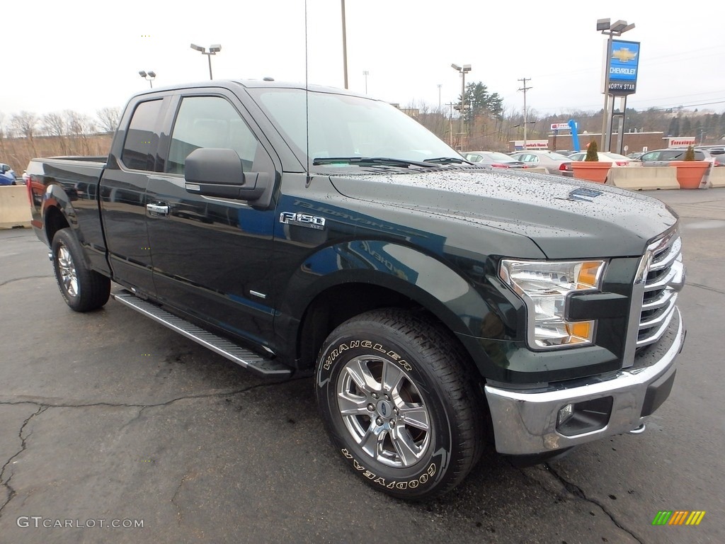 2015 F150 XLT SuperCab 4x4 - Green Gem Metallic / Medium Earth Gray photo #10