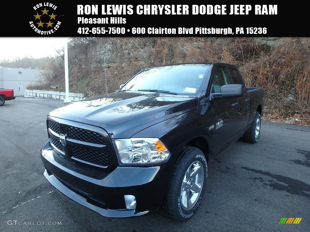 2018 1500 Express Quad Cab 4x4 - Brilliant Black Crystal Pearl / Black/Diesel Gray photo #1