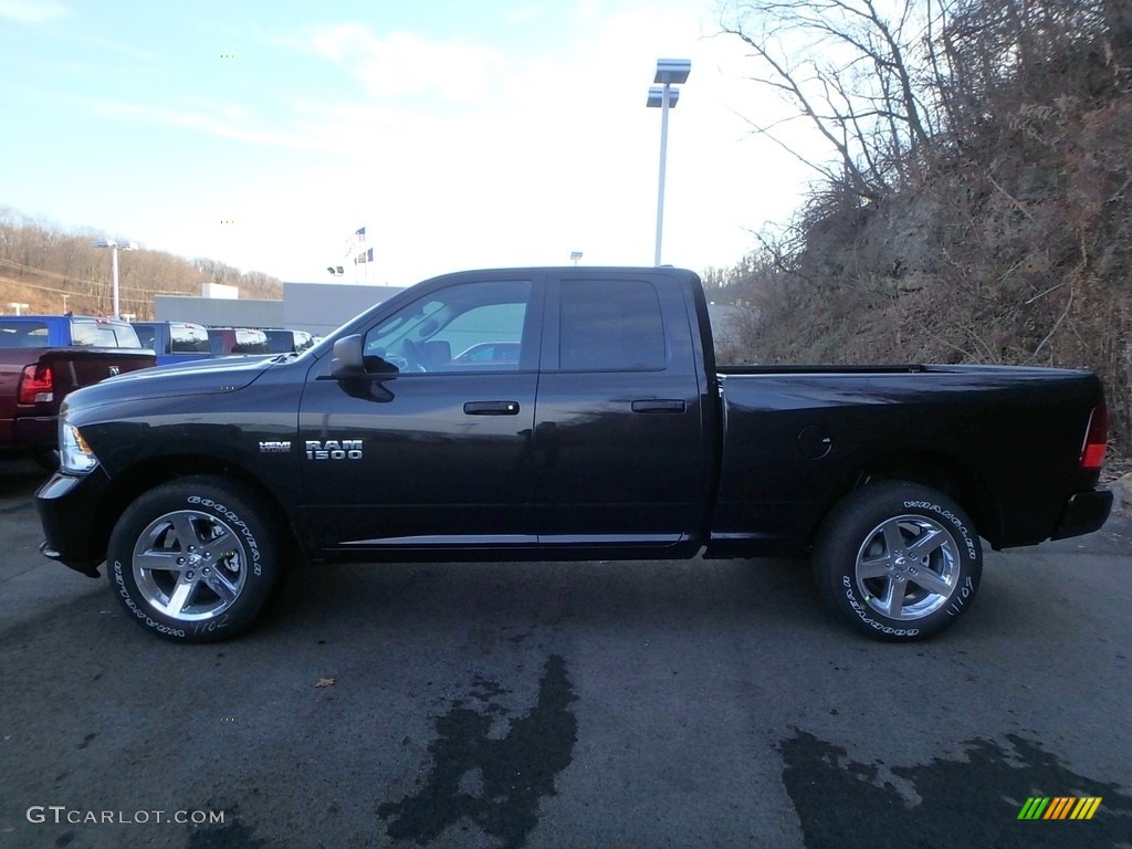 2018 1500 Express Quad Cab 4x4 - Brilliant Black Crystal Pearl / Black/Diesel Gray photo #2