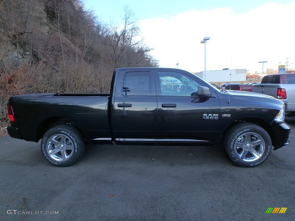 2018 1500 Express Quad Cab 4x4 - Brilliant Black Crystal Pearl / Black/Diesel Gray photo #6