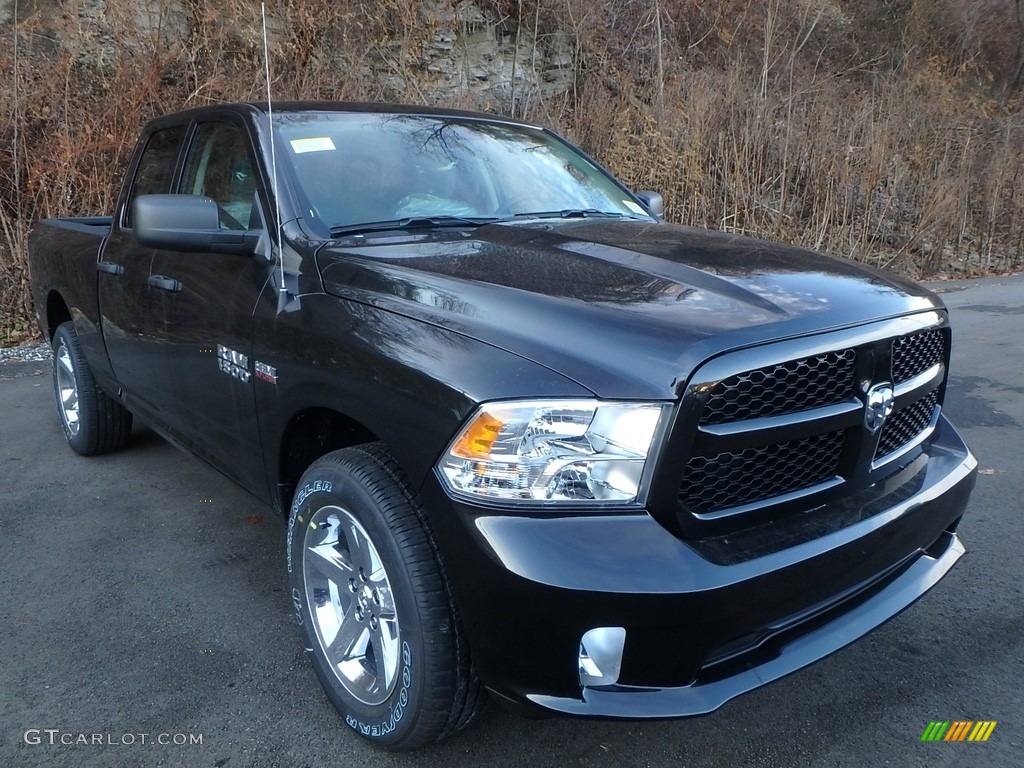 2018 1500 Express Quad Cab 4x4 - Brilliant Black Crystal Pearl / Black/Diesel Gray photo #7