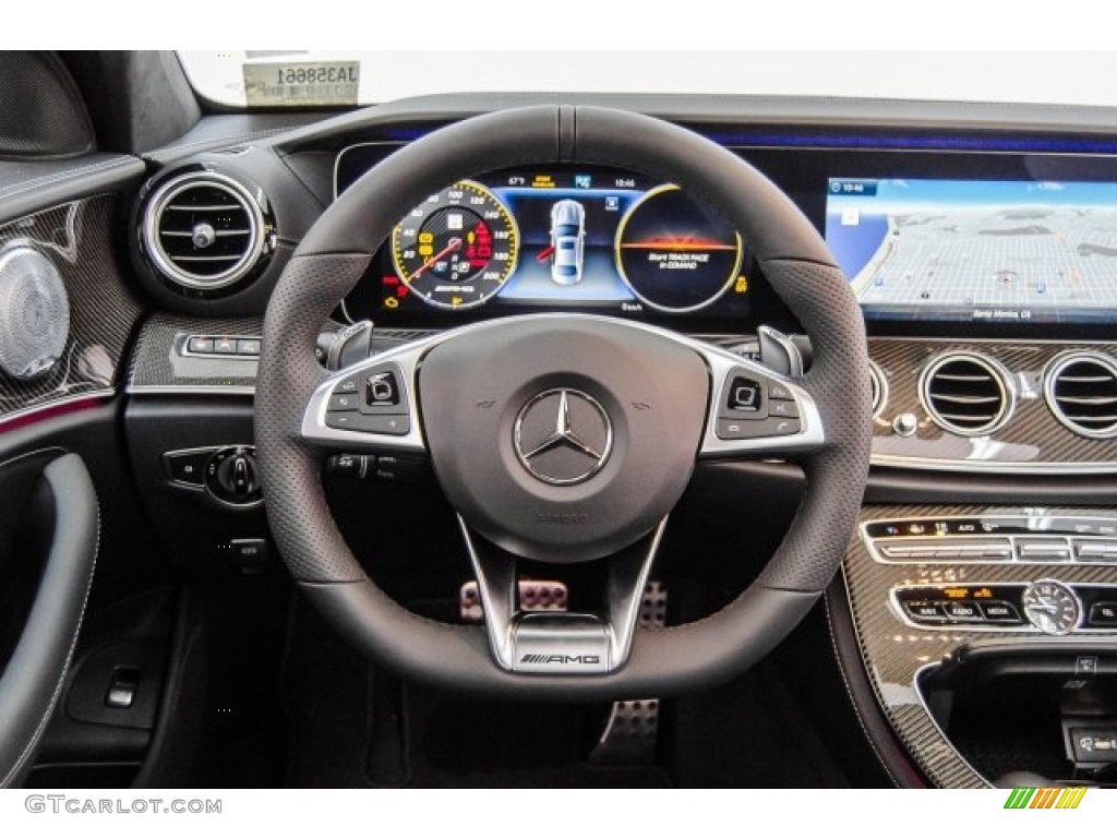 2018 Mercedes-Benz E AMG 63 S 4Matic Black Steering Wheel Photo #124481918